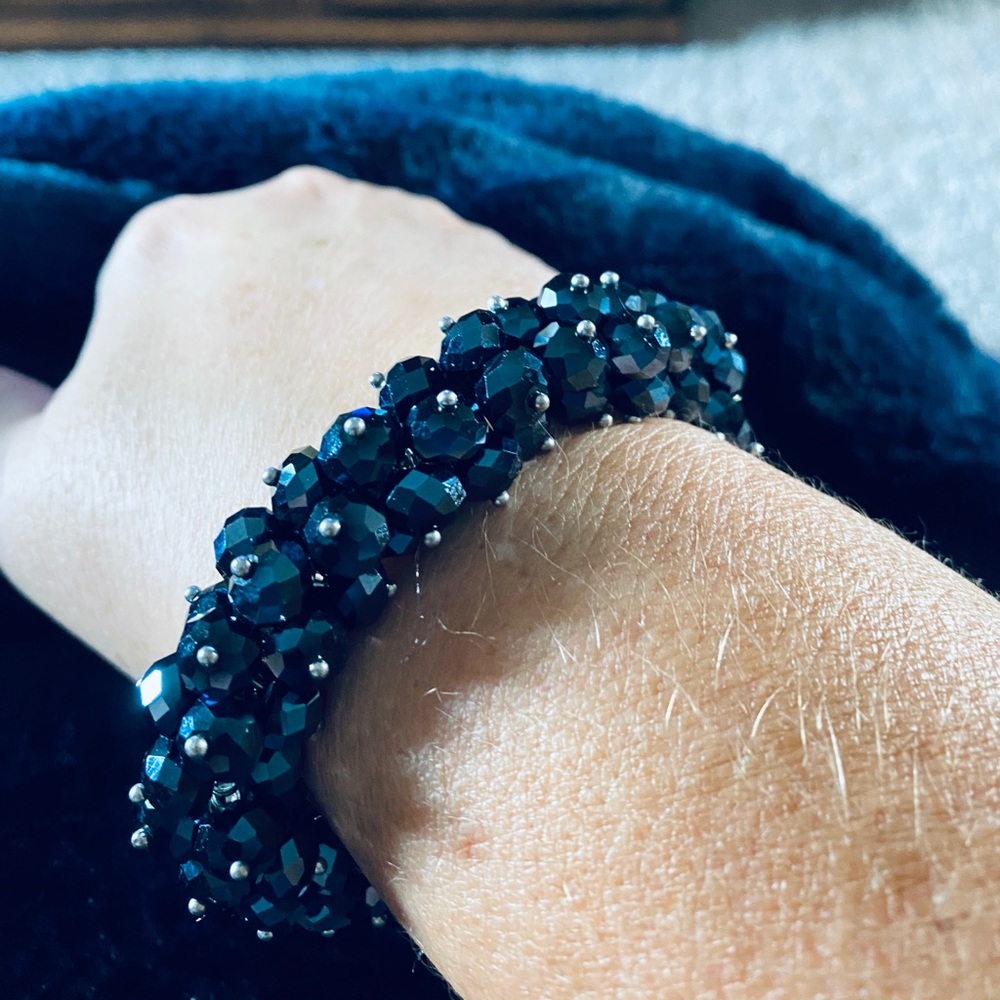 Dark blue Beaded Stretch bracelet